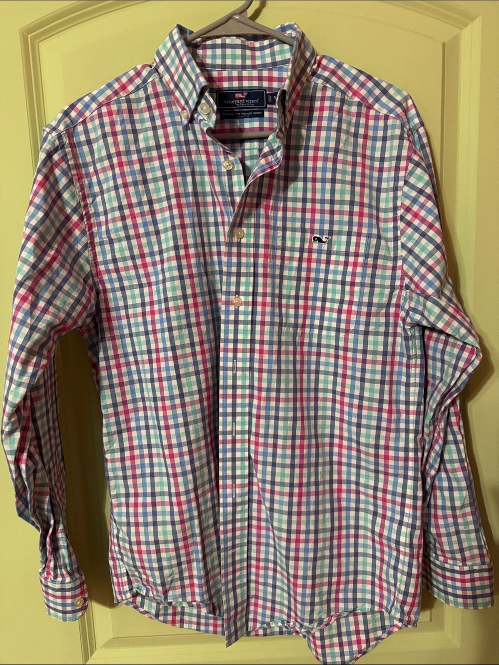 Vineyard Vines Blue Pink Green Plaid Button-Down Shirt